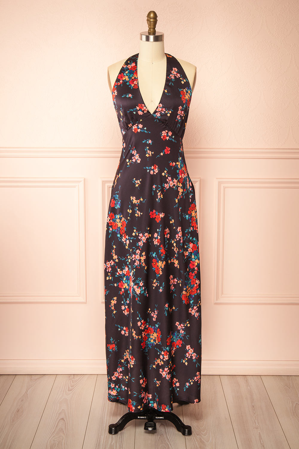Patrice | Robe Maxi Floral avec Encolure Licou