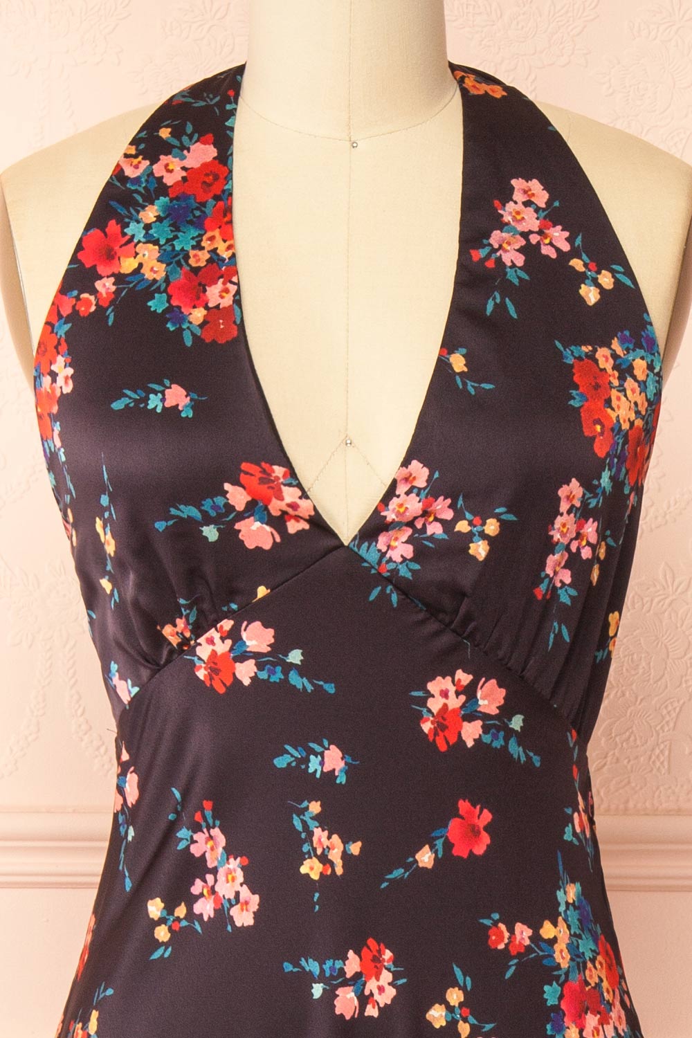 Patrice Floral Maxi Dress with Halter Neckline | Boutique 1861 front