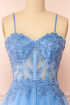 Penelope Blue Sparkling Tulle Maxi Dress | Boutique 1861 front