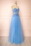 Penelope Blue Sparkling Tulle Maxi Dress | Boutique 1861 side view