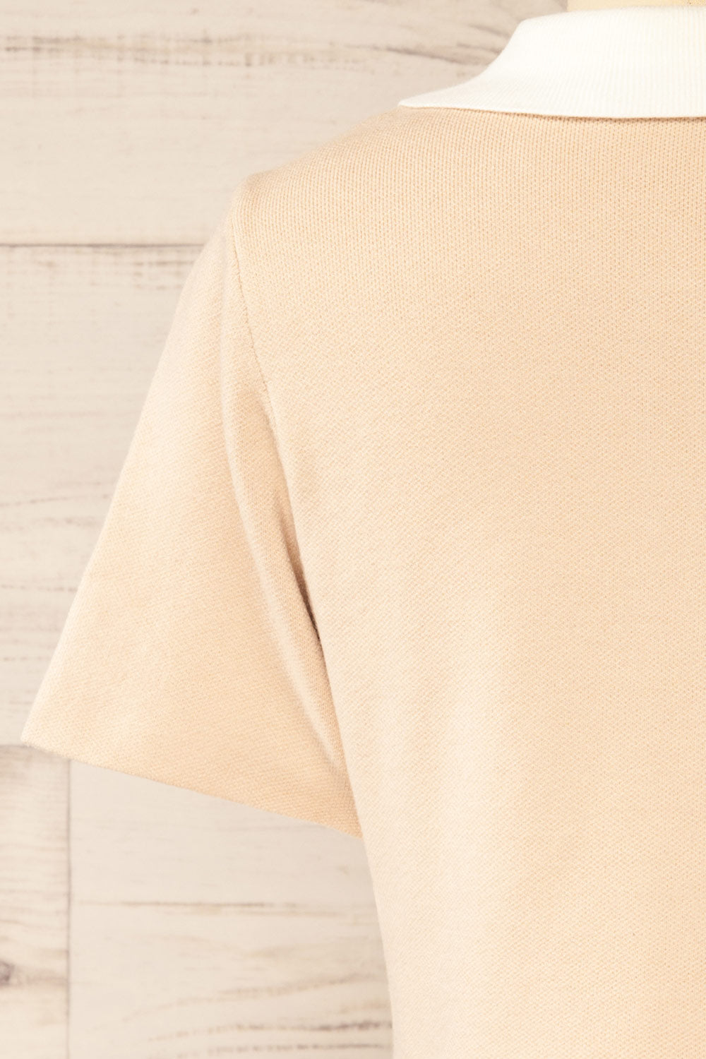 Periche Cropped Beige Cardigan | La petite garçonne back