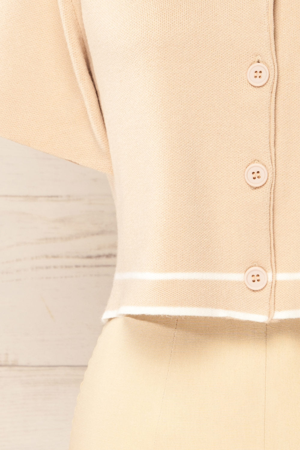 Periche Cropped Beige Cardigan | La petite garçonne bottom