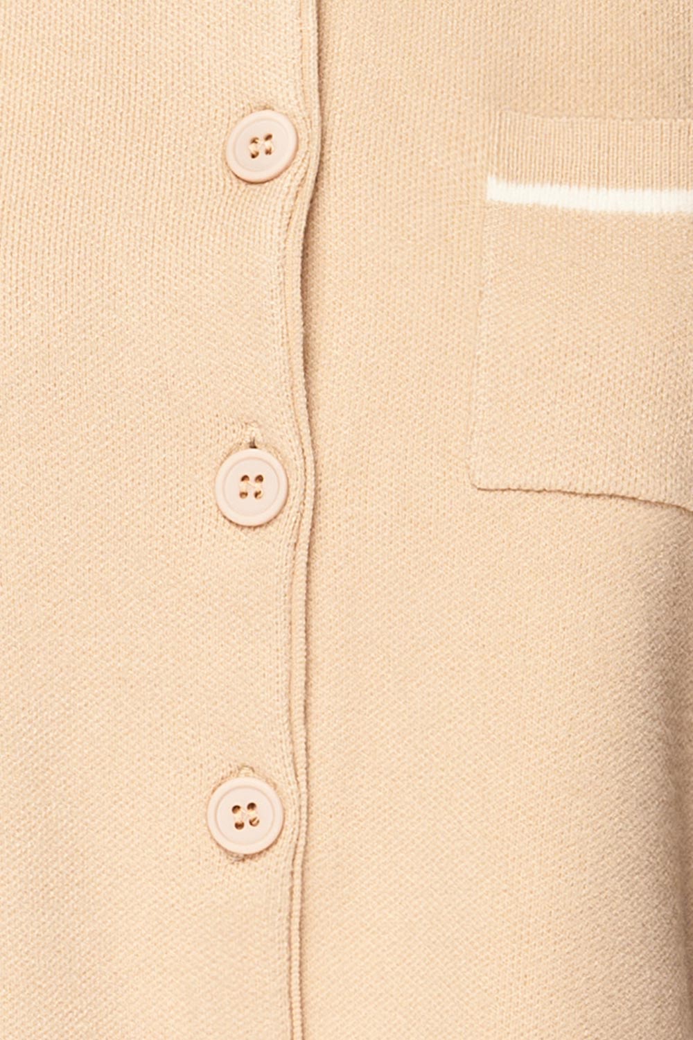 Periche Cropped Beige Cardigan | La petite garçonne fabric