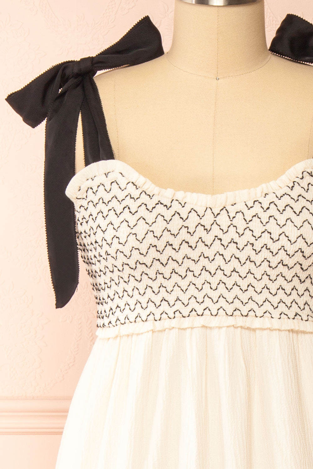 Phedre Long Ivory Dress w/ Ruched Bust | Boutique 1861 front