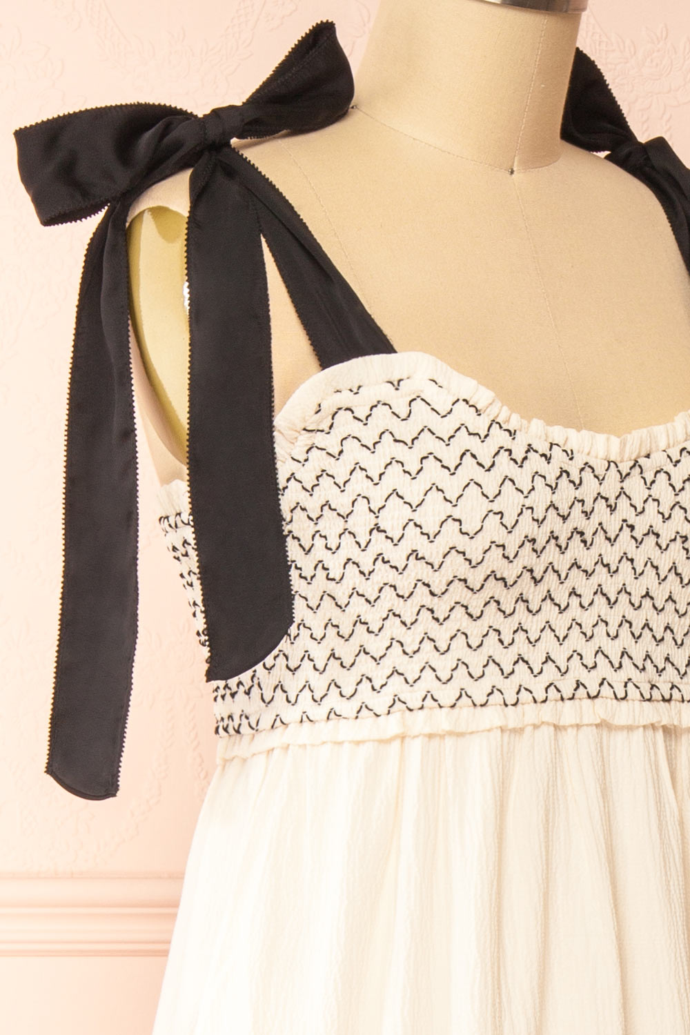 Phedre Long Ivory Dress w/ Ruched Bust | Boutique 1861 side