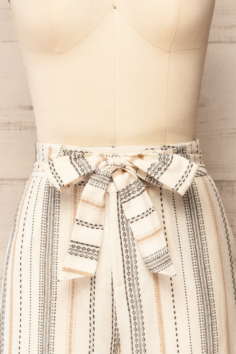 Pistoia Striped Cropped Pants with Fabric Belt | La petite garçonne front