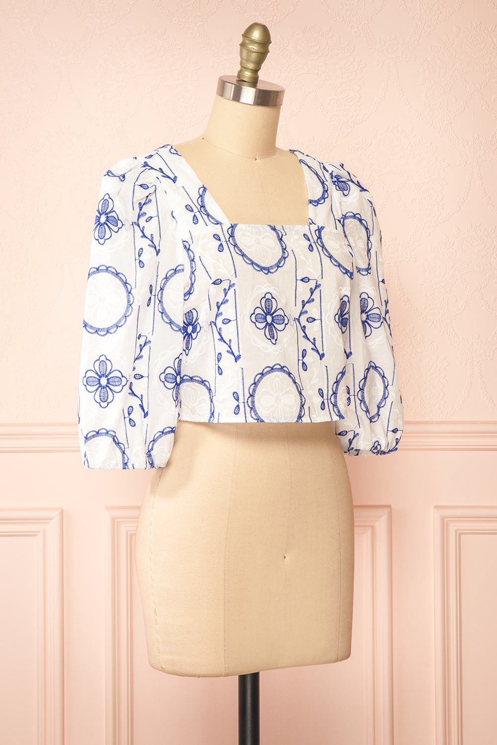 Pixy Crop Top w/ Embroidery | Boutique 1861 side view