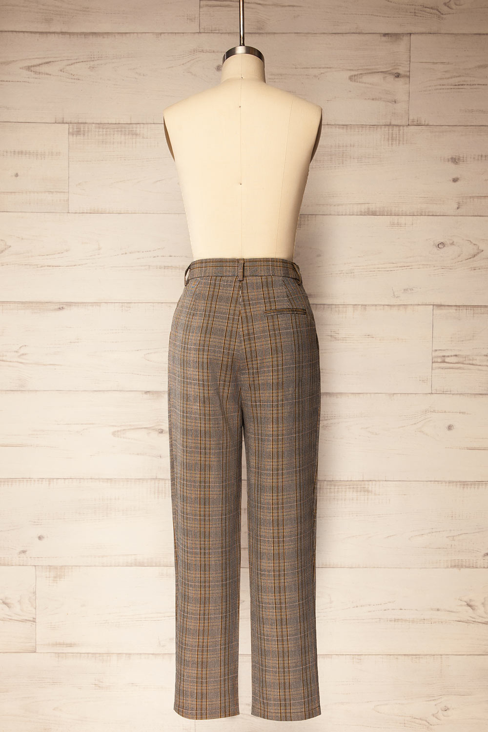 Plano High-Waisted Plaid Pants | La petite garçonne back view