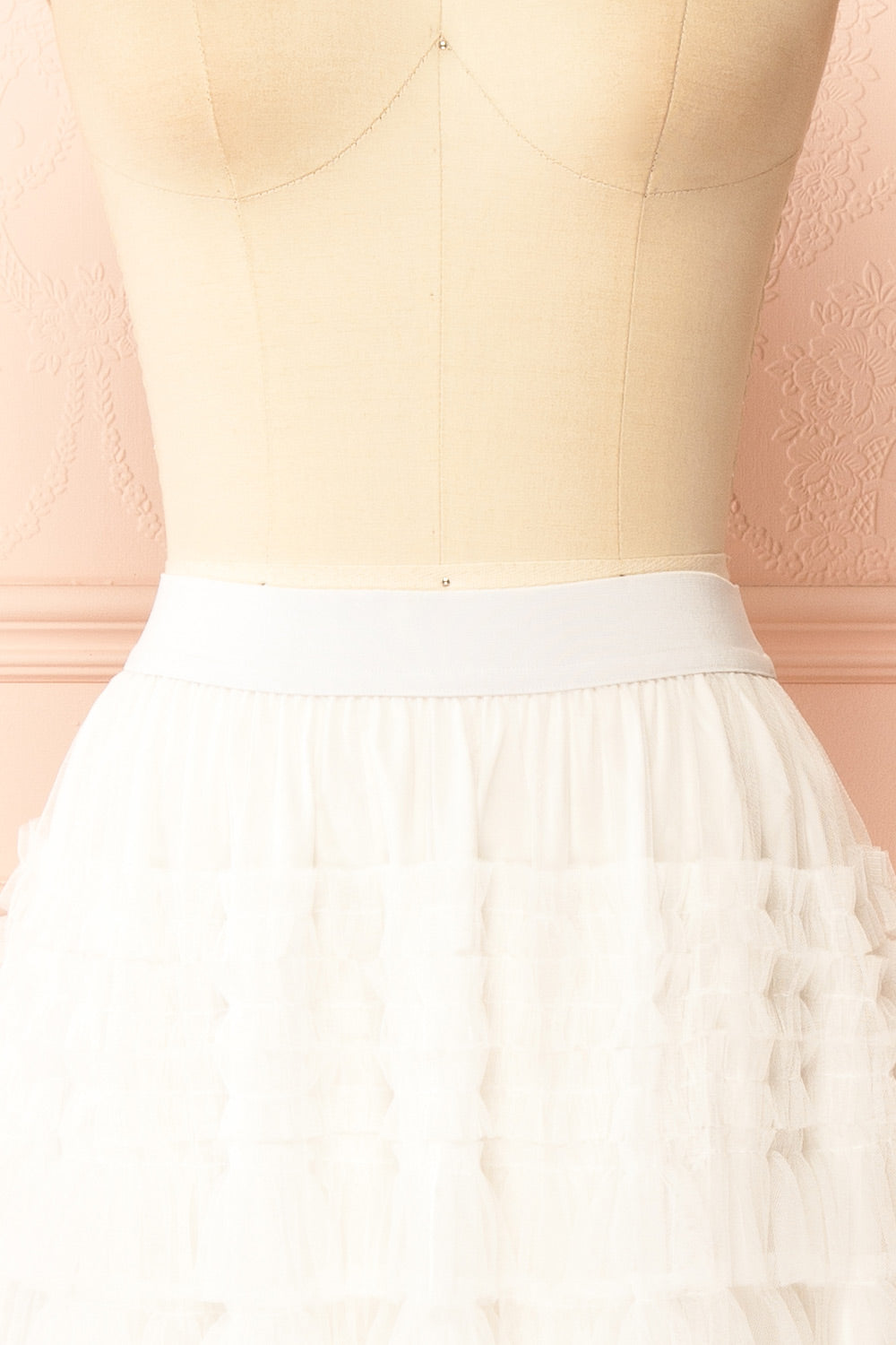 Poema White Maxi Tulle High-Waisted Skirt | Boutique 1861 front