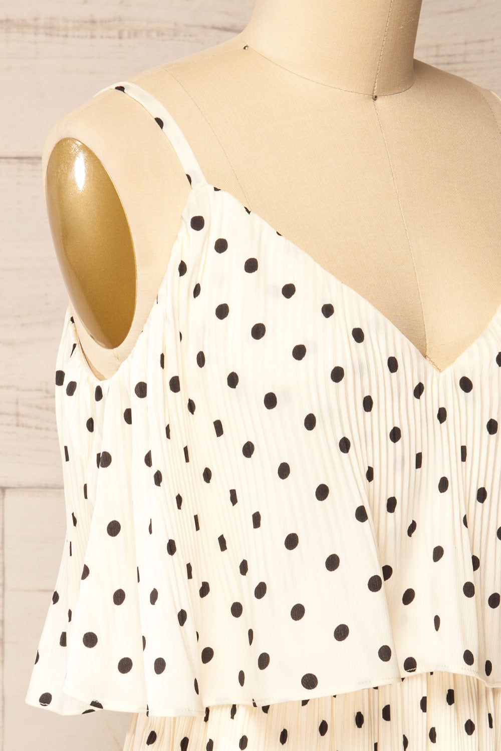 Polperro Short Pleated Polka Dot Dress | La petite garçonne  side