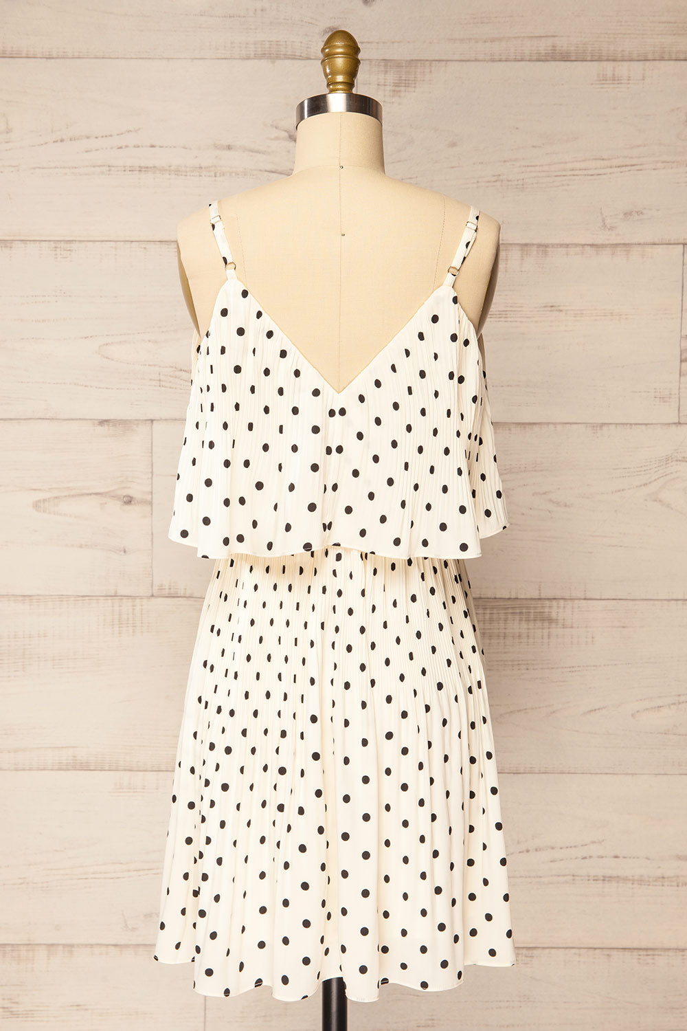 Polperro Short Pleated Polka Dot Dress | La petite garçonne back view