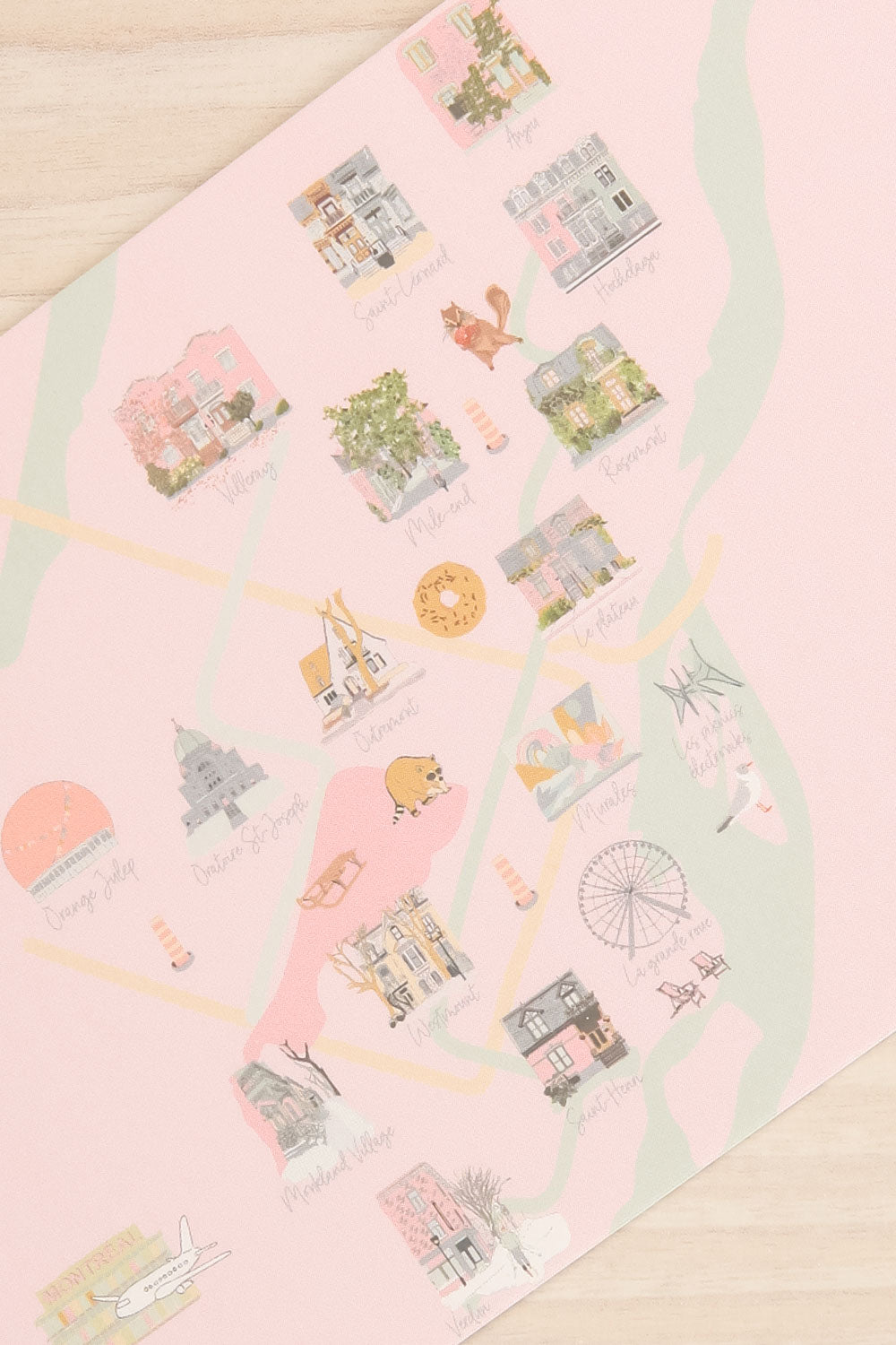 Carte de Montréal Illustrated Postcard | Maison garçonne close-up