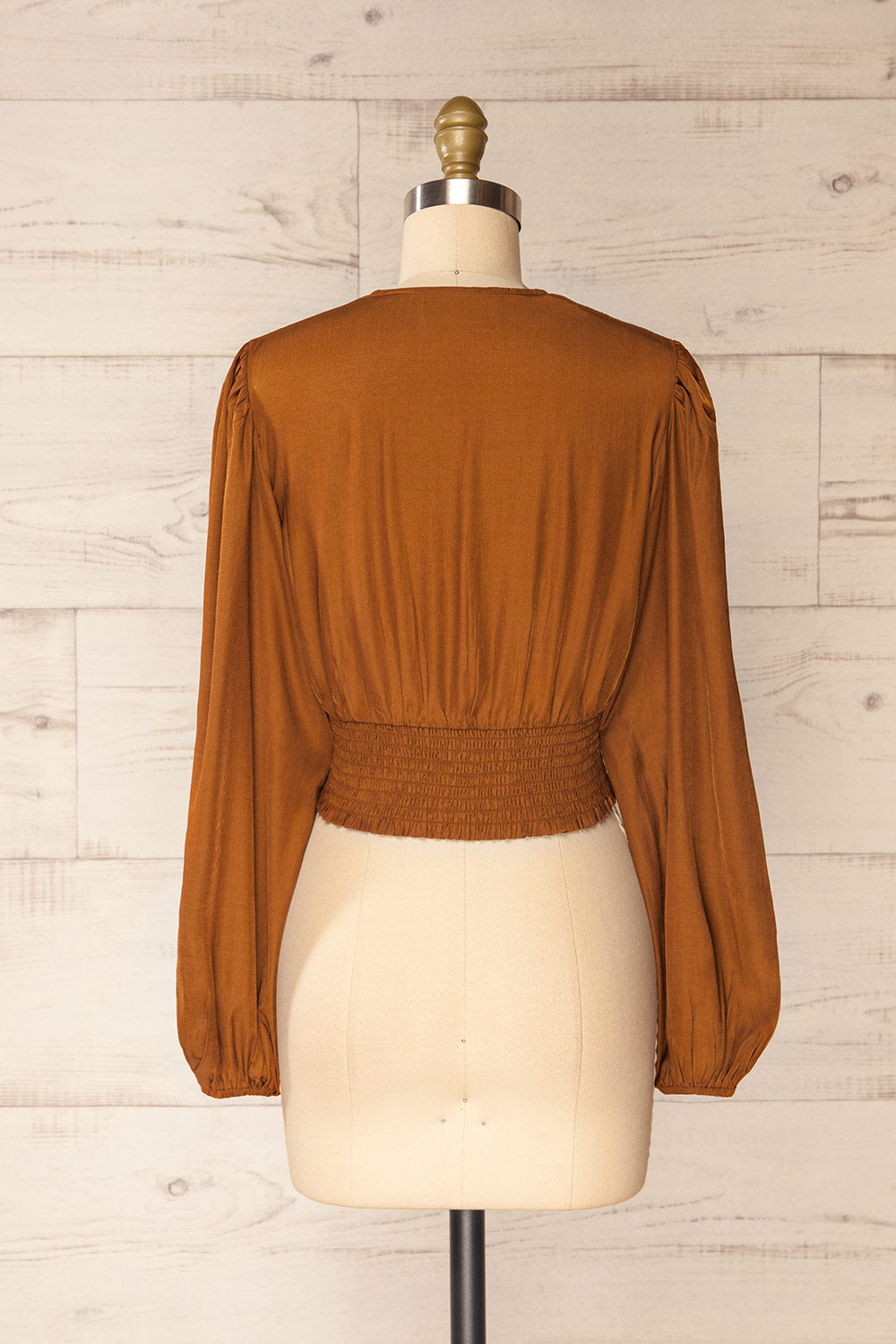 Praia Cropped Brown Blouse | La petite garçonne back view