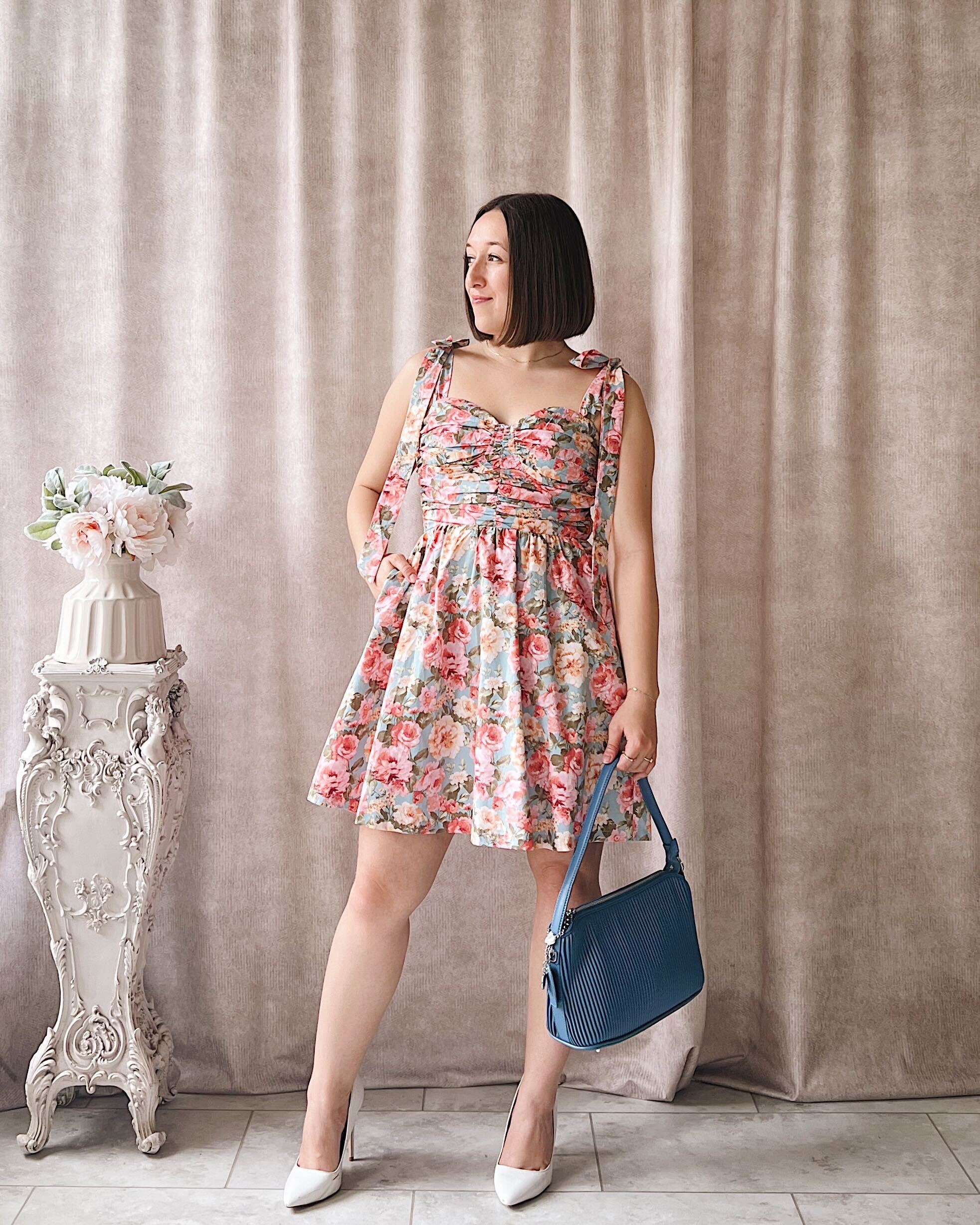 Piknikie Short Floral Dress w/ Sweetheart Neckline | Boutique 1861 Video on model