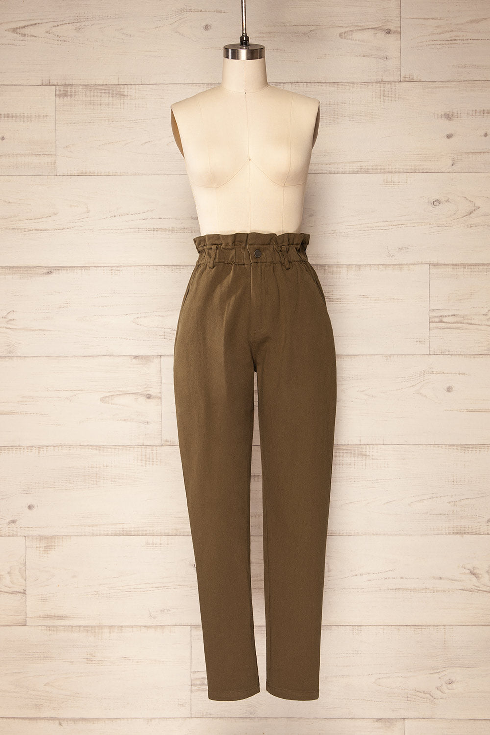 Provost Khaki Pants w/ Elastic Waist | La petite garçonne front view