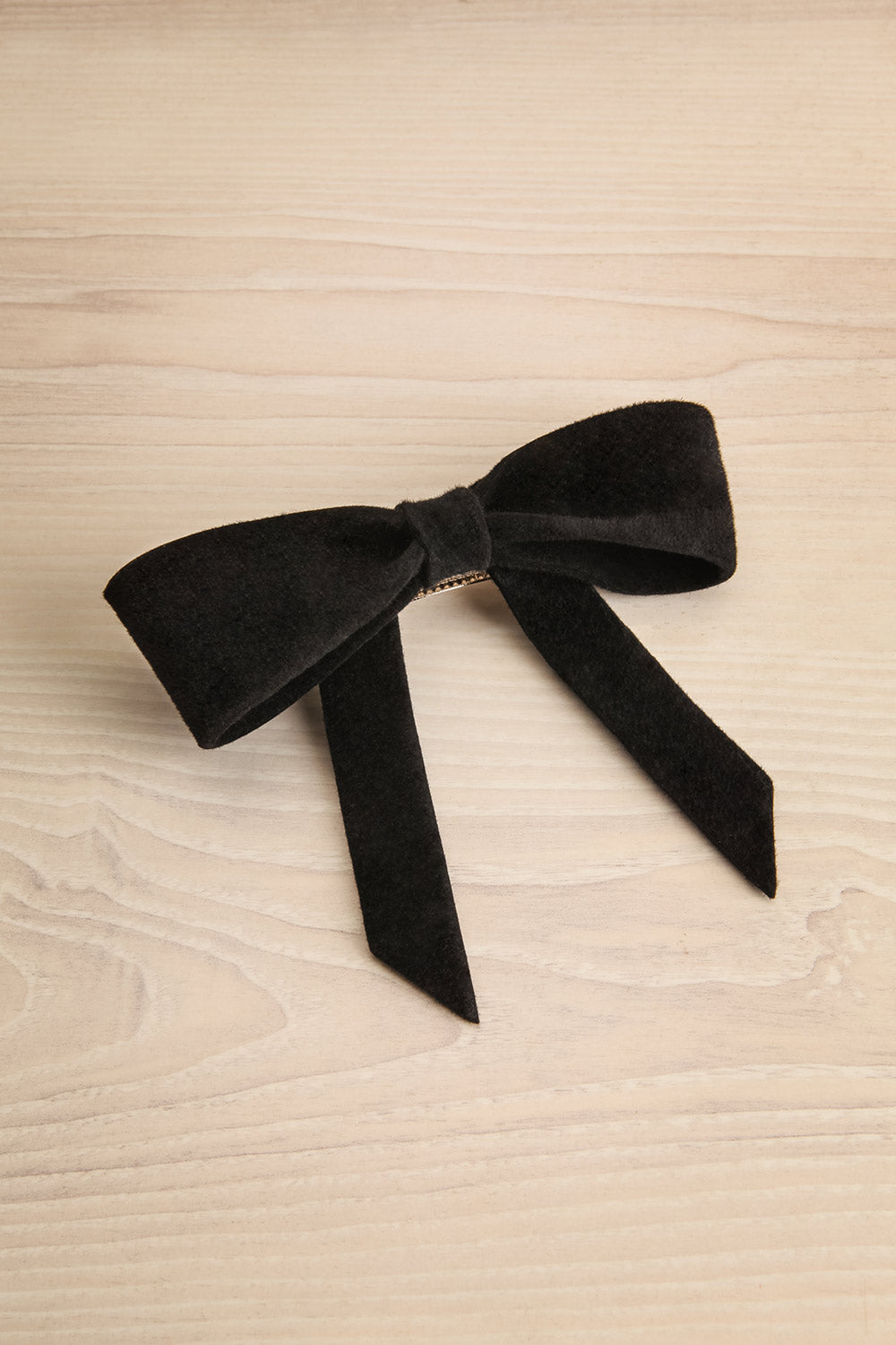 Purimosa Black Felt Bow Hair Clip La petite garçonne