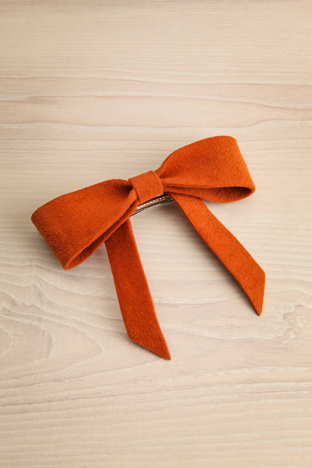 Purimosa Rust Felt Bow Hair Clip La petite garΓ§onne
