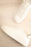 Pyree White Sneakers w/ Gold Detail | La petite garçonne flat view
