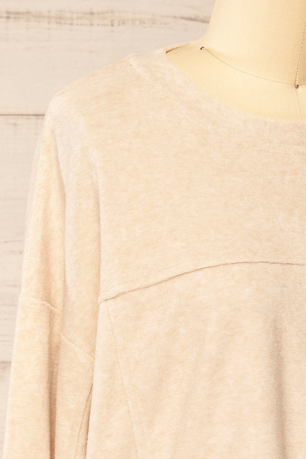 Qarth Beige Oversized Round Neck Sweater | La petite garçonne side