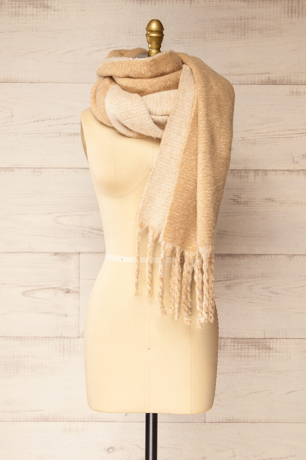 Qitap Beige Oversized Soft Knit Scarf | La petite garçonne side view
