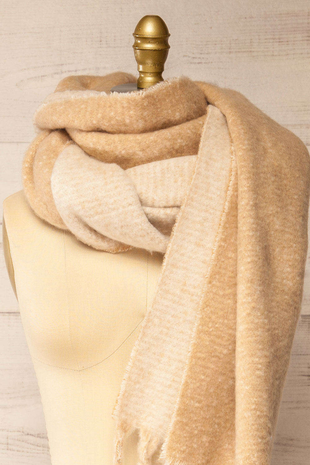 Qitap Beige Oversized Soft Knit Scarf | La petite garçonne side