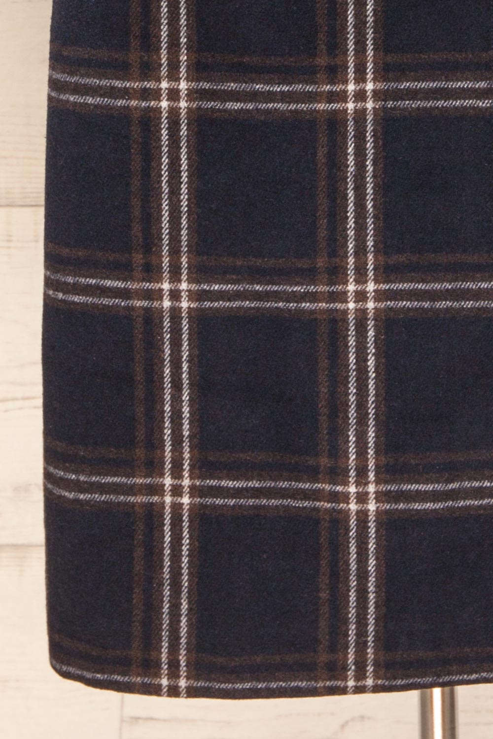 Queenstown Navy Plaid Trench Coat | La petite garçonne bottom