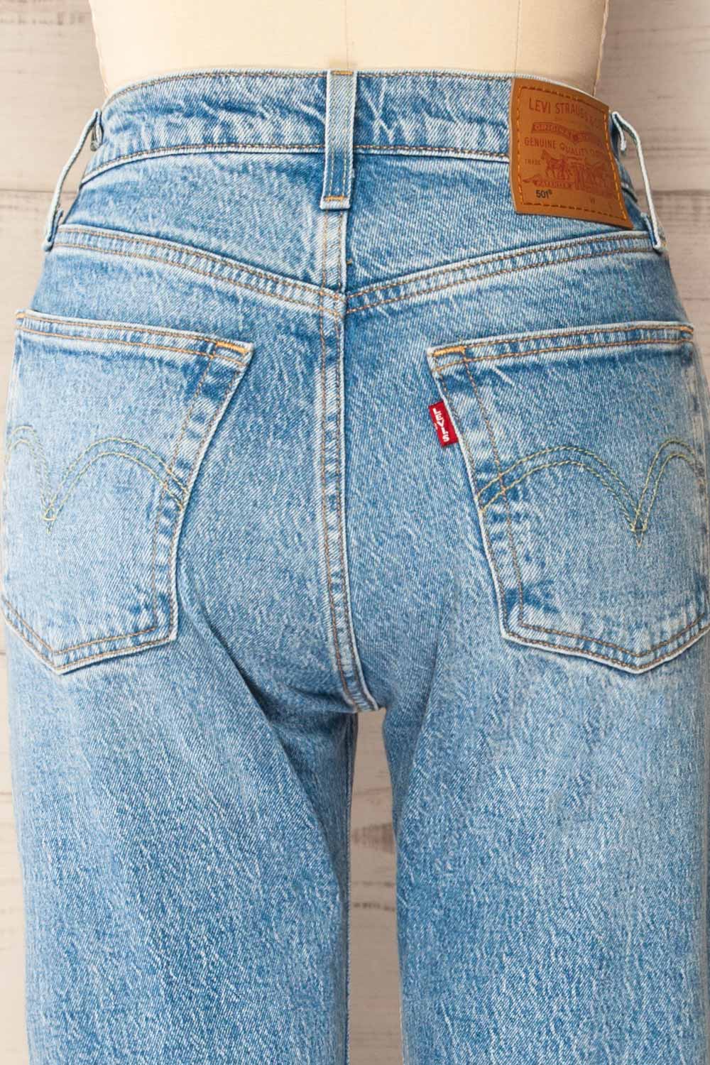 Quimper High Rise Straight Leg Jeans | La petite garçonne back close-up