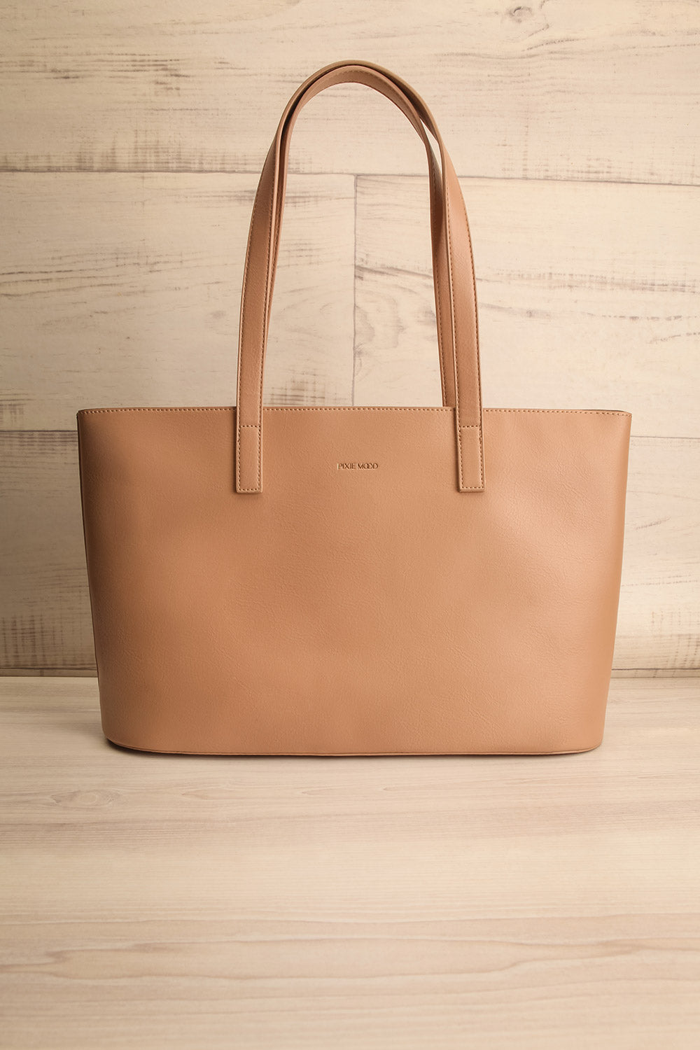 Quinsley Beige Recycled Vegan Leather Tote Bag | La petite garçonne