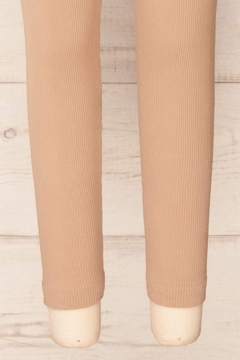 Quorena Beige High-Waisted Ribbed Leggings | La petite garçonne bottom