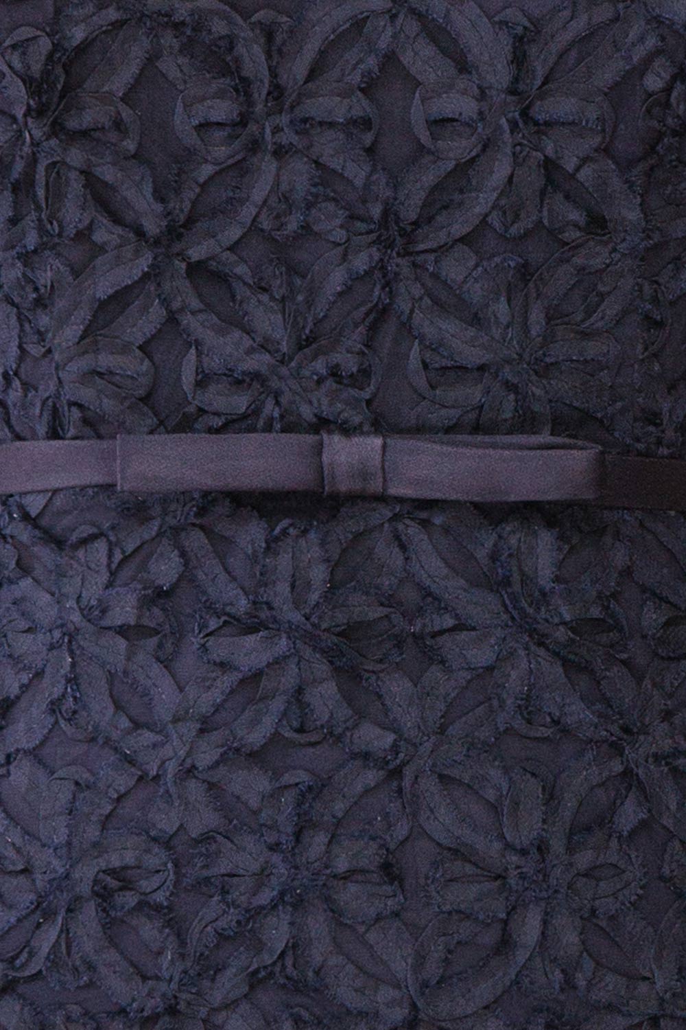 Rafaelle Short Navy 3D Mesh Lace Dress | Boutique 1861 fabric