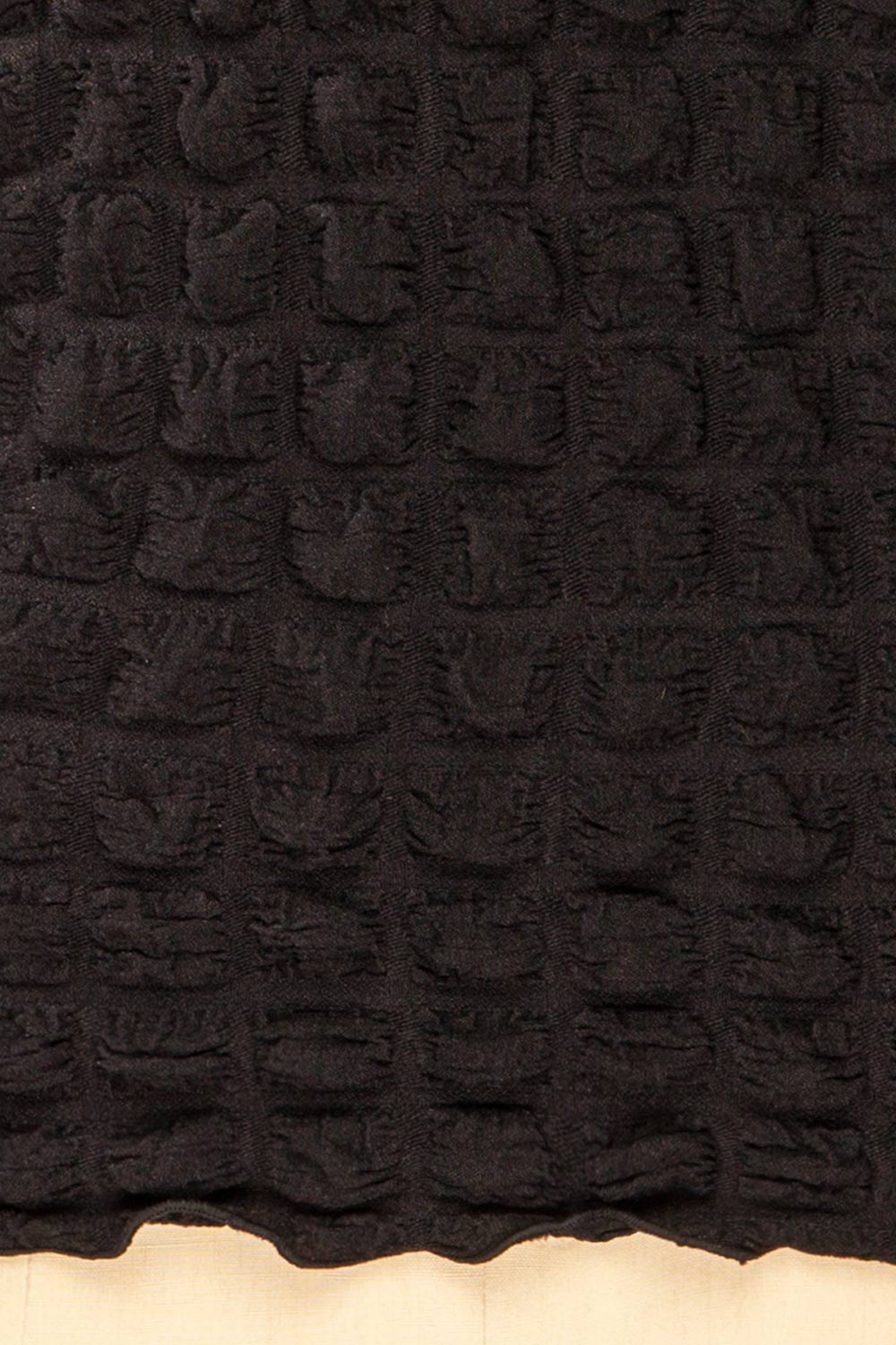 Raguel Black Popcorn Textured Long-Sleeved Top | La petite garçonne fabric 