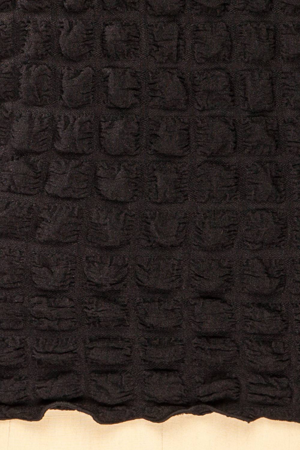 Raguel Black Popcorn Textured Long-Sleeved Top | La petite garçonne fabric