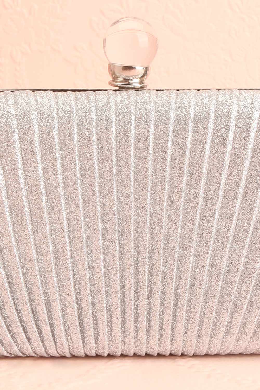 Raje Silver Sparkly Evening Clutch | Boutique 1861 front close-up