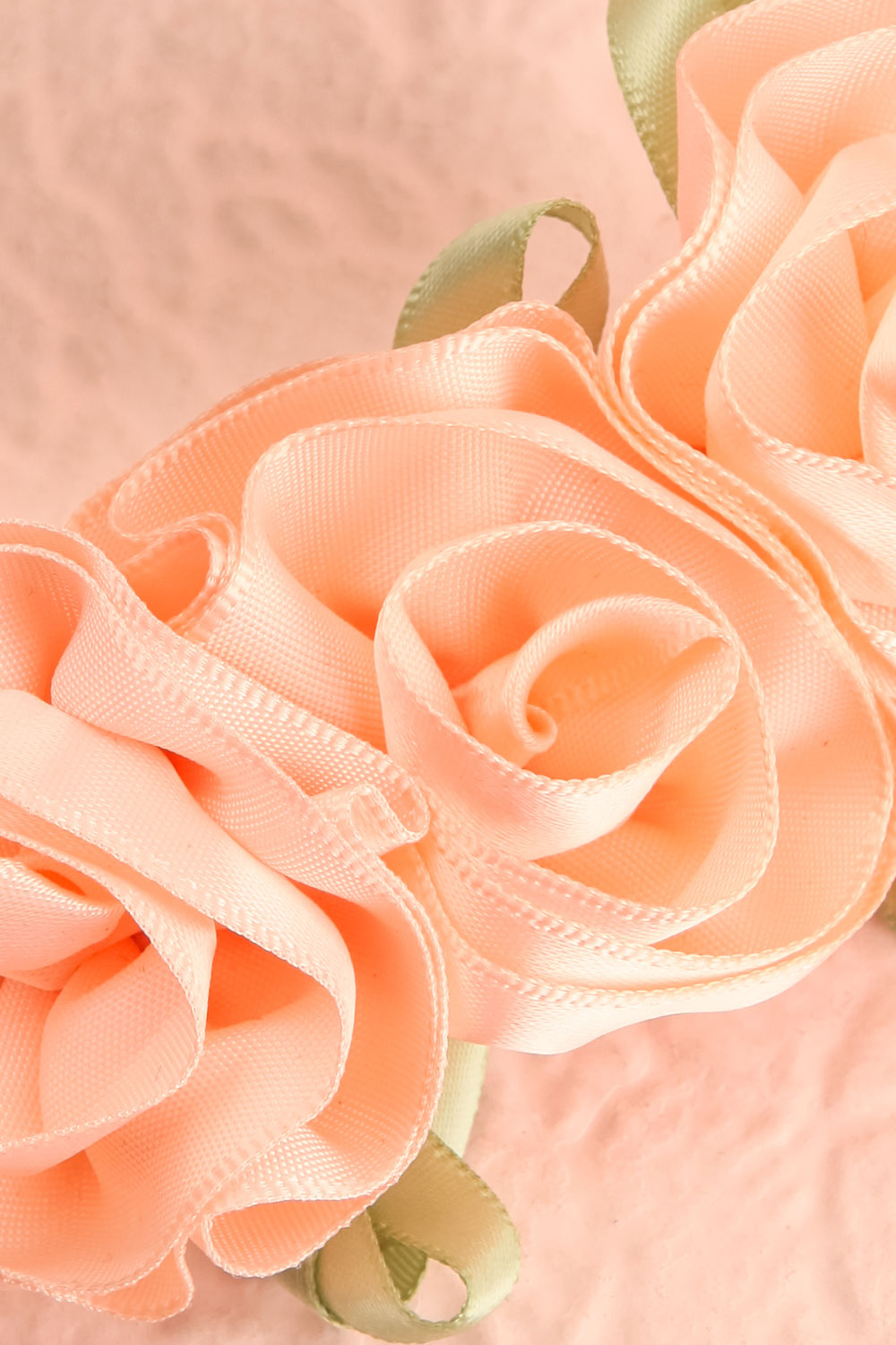 Rauza Barrette w/ Pink Satin Flowers | Boutique 1861 close-up