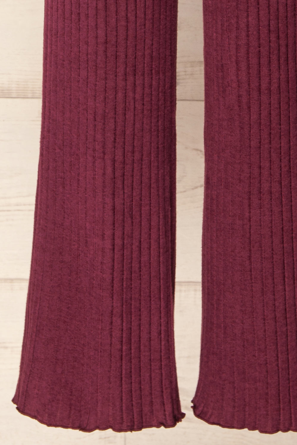 Ravyn Burgundy Soft Ribbed Knit Pants | La petite garçonne bottom