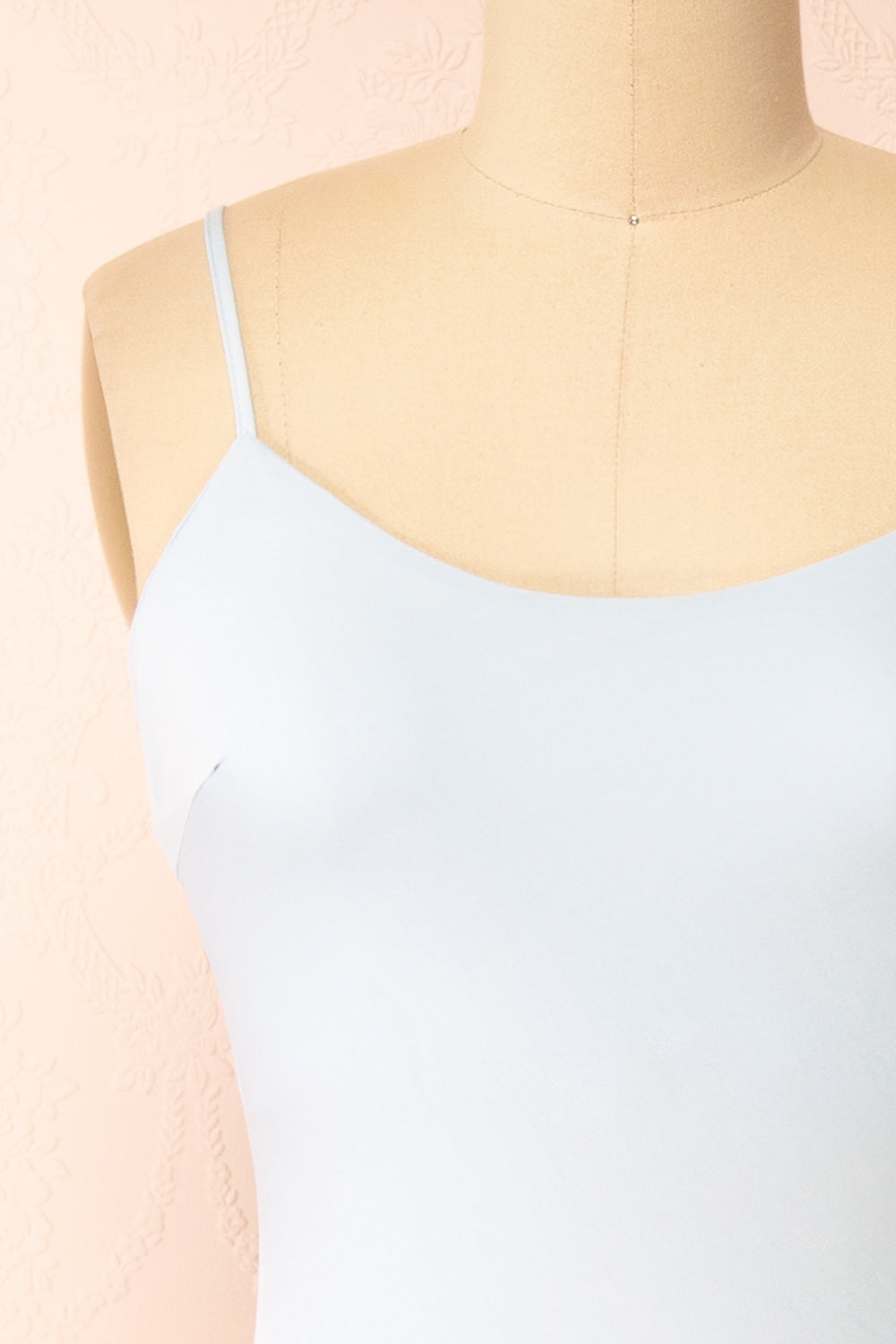 Rebby Blue Silky Fitted Midi Dress | Boutique 1861 front