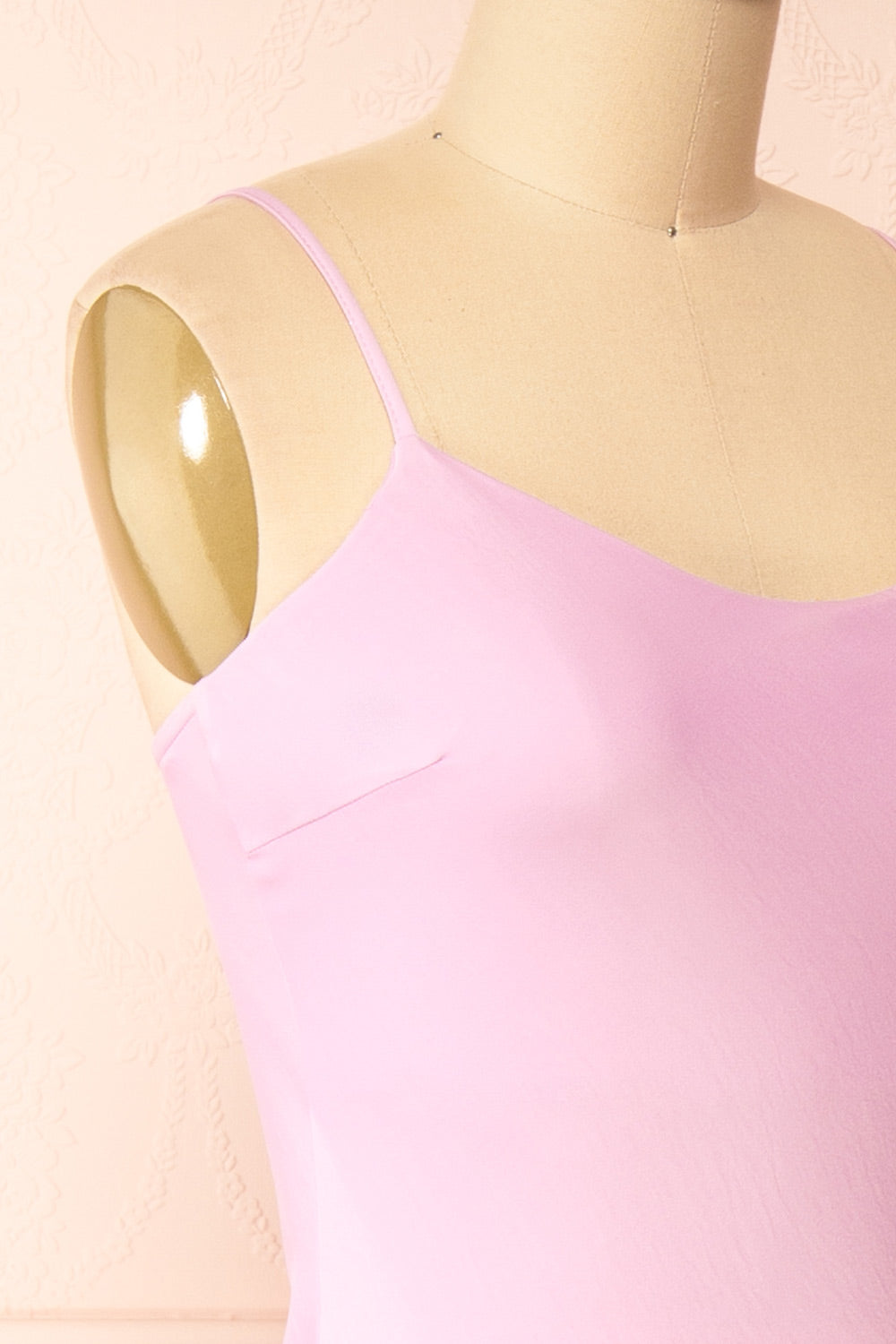 Rebby Pink Silky Fitted Midi Dress | Boutique 1861 side