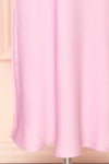 Rebby Pink Silky Fitted Midi Dress | Boutique 1861 bottom