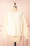 Reese Ivory Oversized Sweater | Boutique 1861 front view