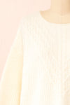 Reese Ivory Oversized Sweater | Boutique 1861 front close-up