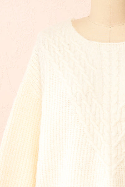 Reese Ivory Oversized Sweater | Boutique 1861 front close-up