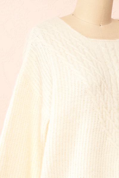 Reese Ivory Oversized Sweater | Boutique 1861 side close-up