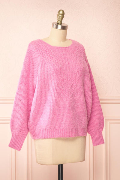 Reese Pink Oversized Sweater | Boutique 1861 side view