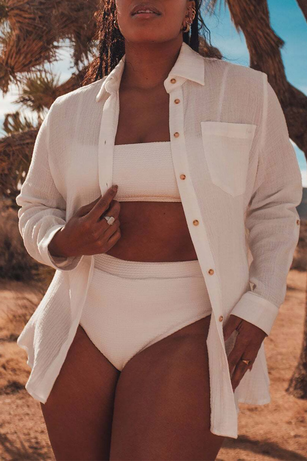 Nana the Brand Remington White Long Translucent Shirt | La petite garçonne