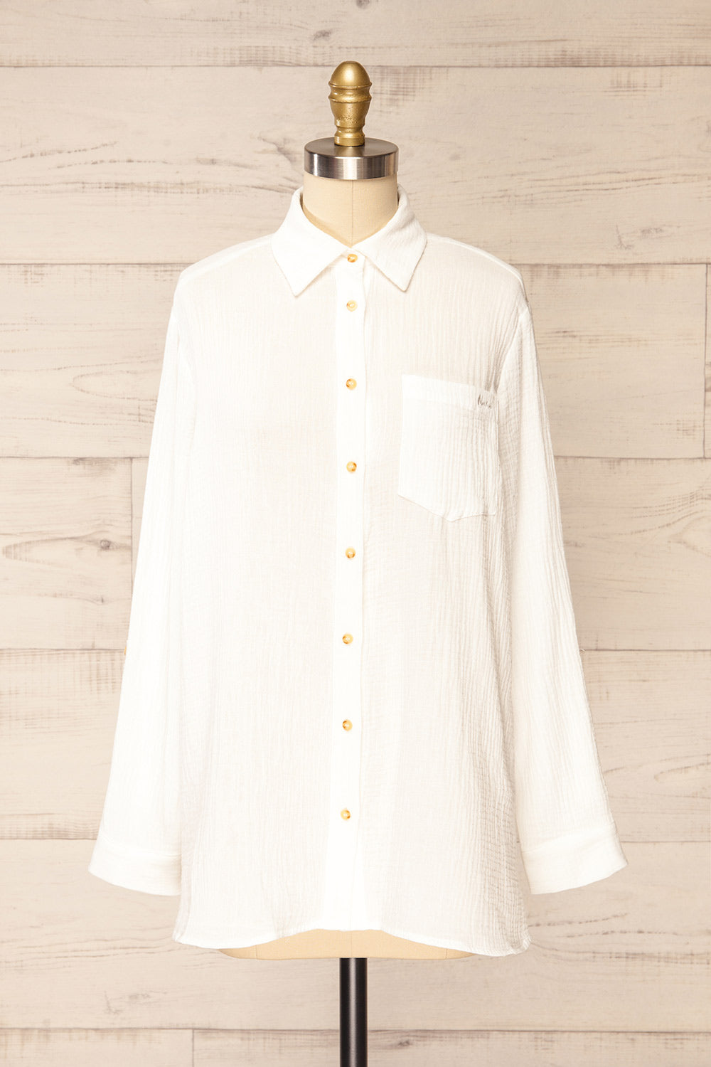 Remington White Long Translucent Shirt | La petite garçonne front view
