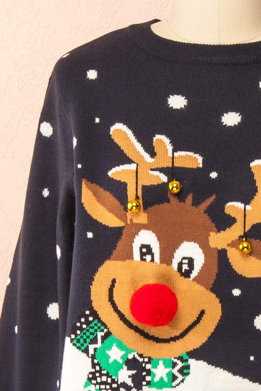 Renmark Navy Sweater with Reindeer | Boutique 1861 front