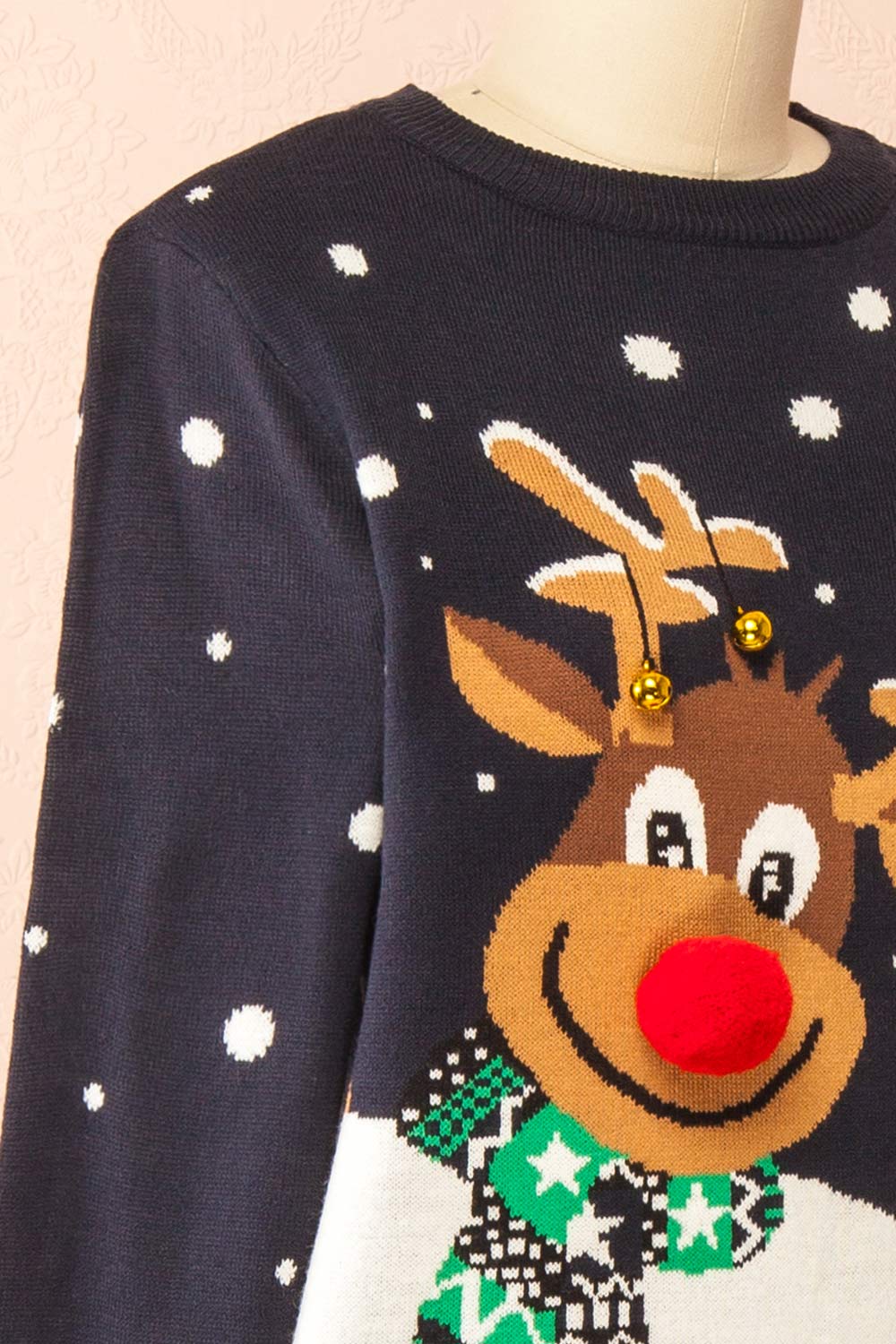 Renmark Navy Sweater with Reindeer | Boutique 1861 side