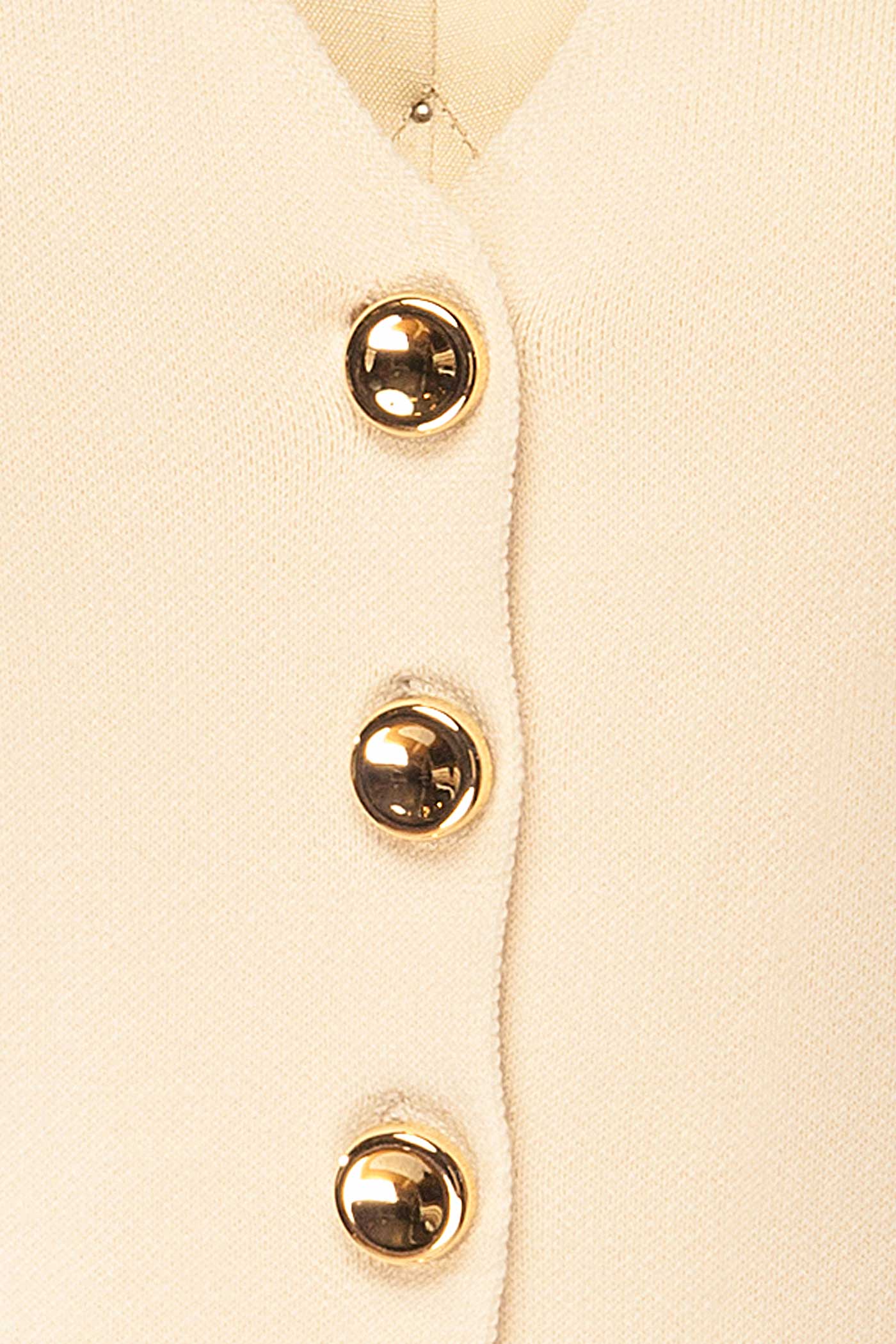 Rewari Beige | Knitted Vest with Golden Buttons