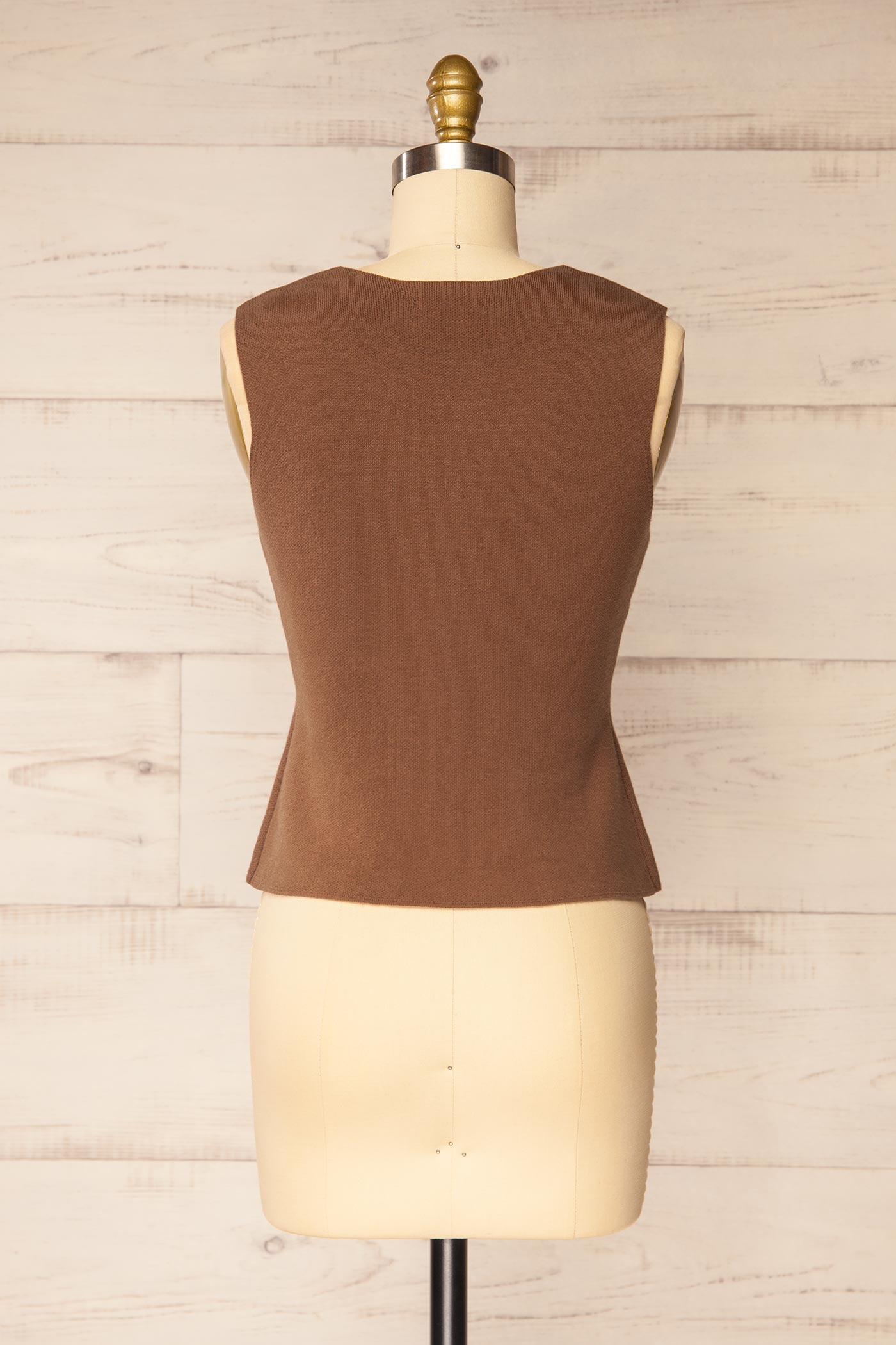 Rewari Brown | Knitted Vest with Golden Buttons