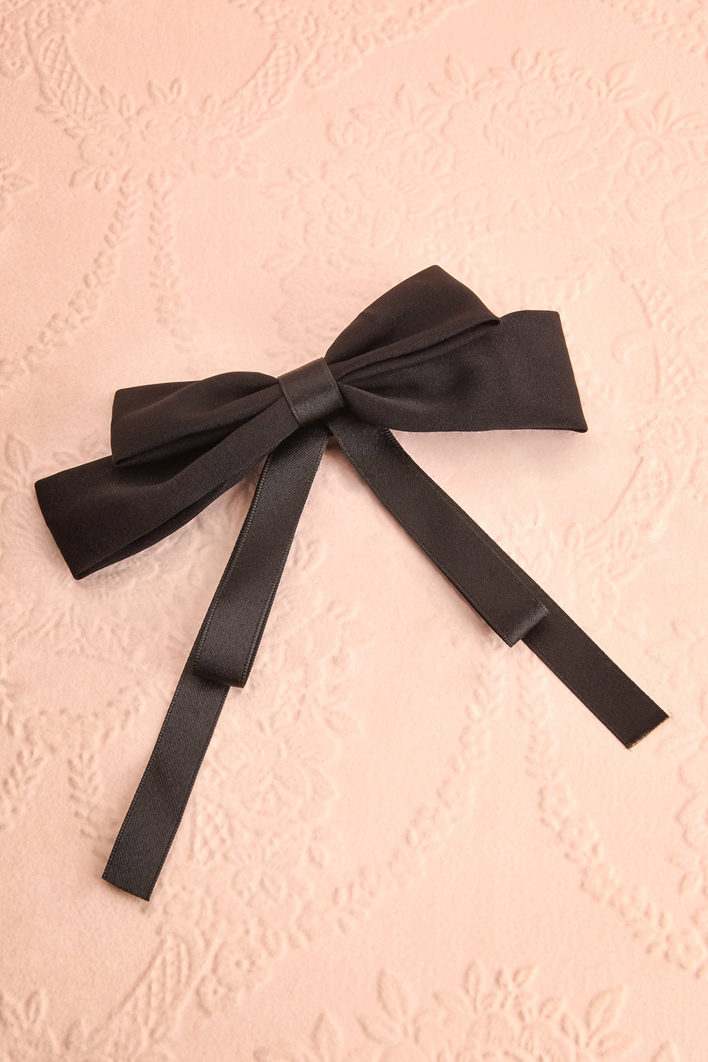 Rhena Black Ponytail Hook Hair Bow | Boutique 1861